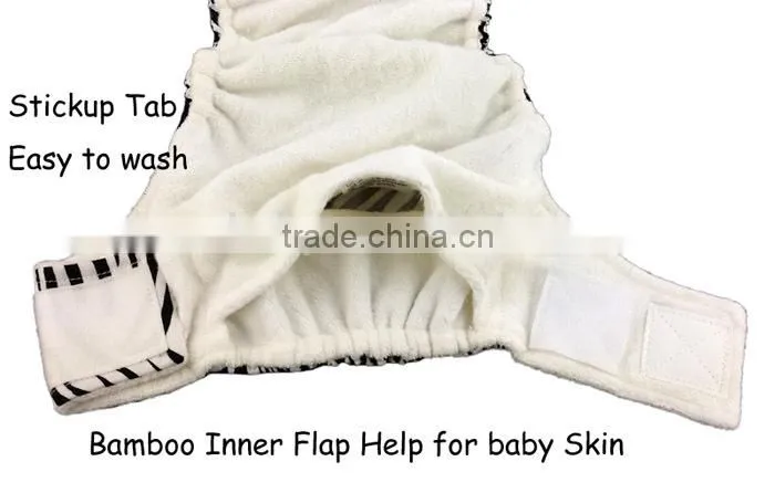 Double gussets soft breathable newborn AIO babies cloth diaper