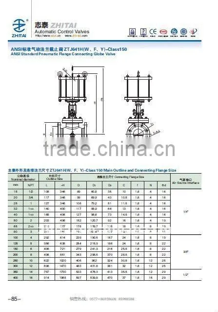 Pneumatic flanged globe valve,control valve,diaphram pneumatic control valve