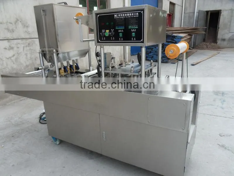 plastic cup filling and sealing machine