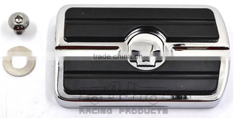 BJ-FP216-052 Billet Aluminum Skull Large Motorcycle Brake Pedal Pad Cover For 1980-up Harley Touring FLD