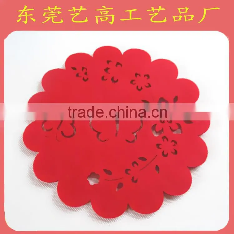 Hollow soft pvc 2d cup coaster for home decor