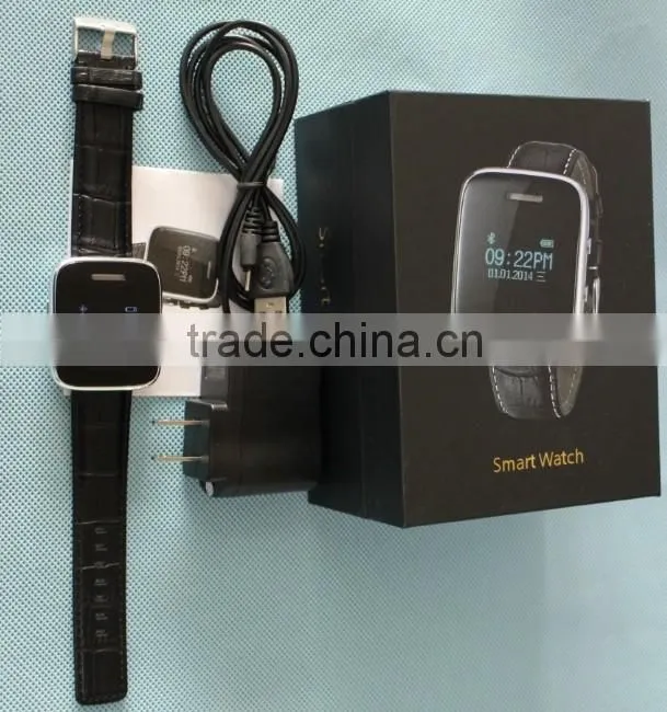 2015 Hot selling leather strap cheap smart watch and phone