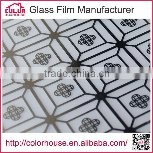 Decorative self adhesive window glass etching designs