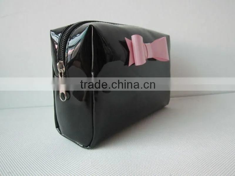 Nice Quality pink color with Glossy PVC Cosmetic Bag