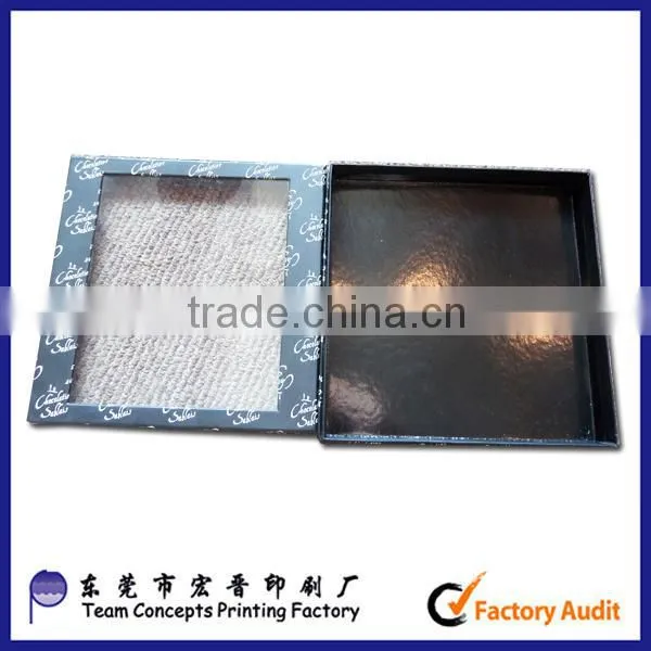 high end black chocolate box with PP window