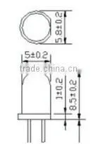 Green LED Diode 3MM Round With Domed Top Light Emitting Diode ( Lens Color Diffused White )