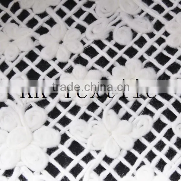 New arrival!2014 wool embroidery designs#121wool yarn 3D fabric