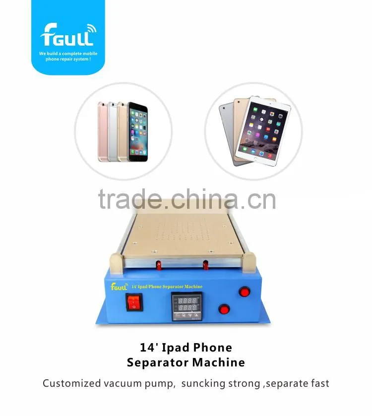 Metal Body Built-in Vacuum Pump Mobile Phone LCD Touch Screen Separator Machine Max 12inch Lens Glass Repair + 100m Cutting Wire