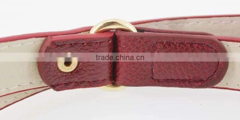 Hot sale Women's Fashion Belt with high quality gold PU leather& Gold Metal Chian for jeans