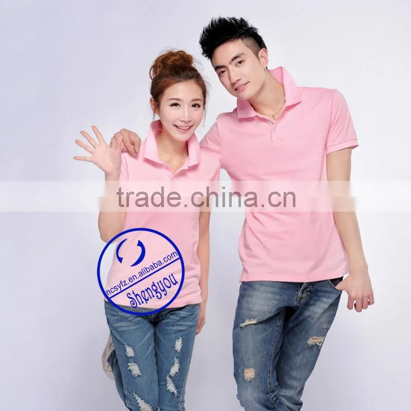 Custom fashion couple polo shirt design for lovers