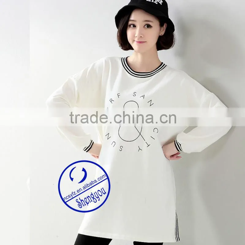 2015 China supplier custom women longline t-shirt wholesale