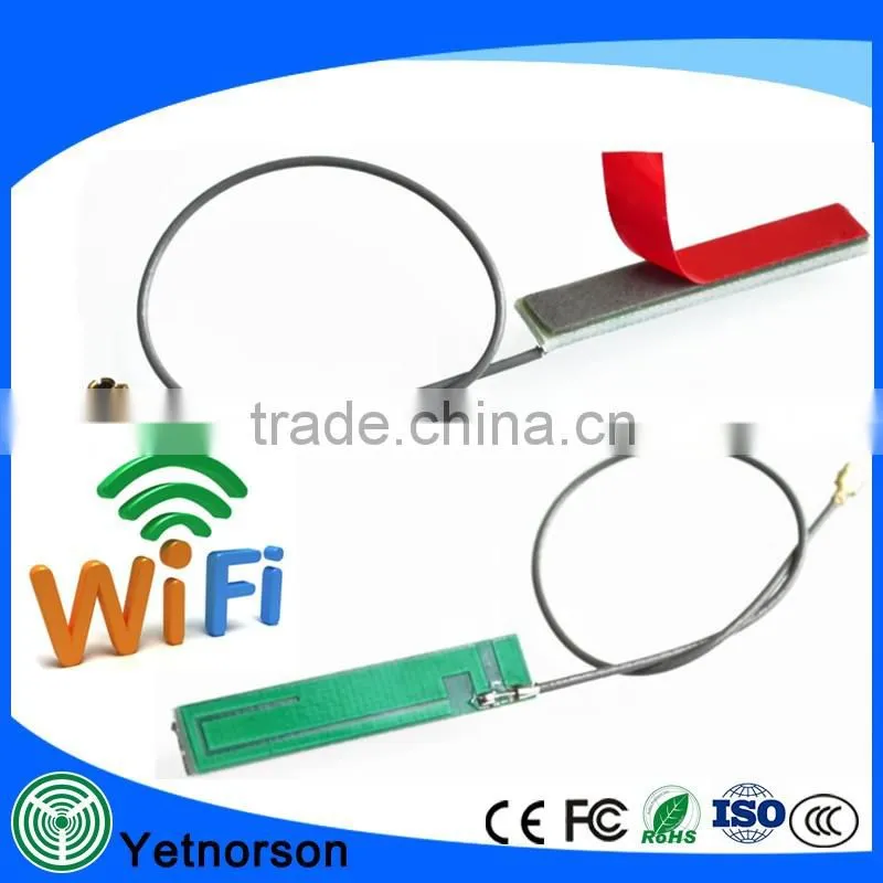 Factory Price 2.4g laptop desktop internal wifi pcb patch antenna with 3M glue and 1.13 cable