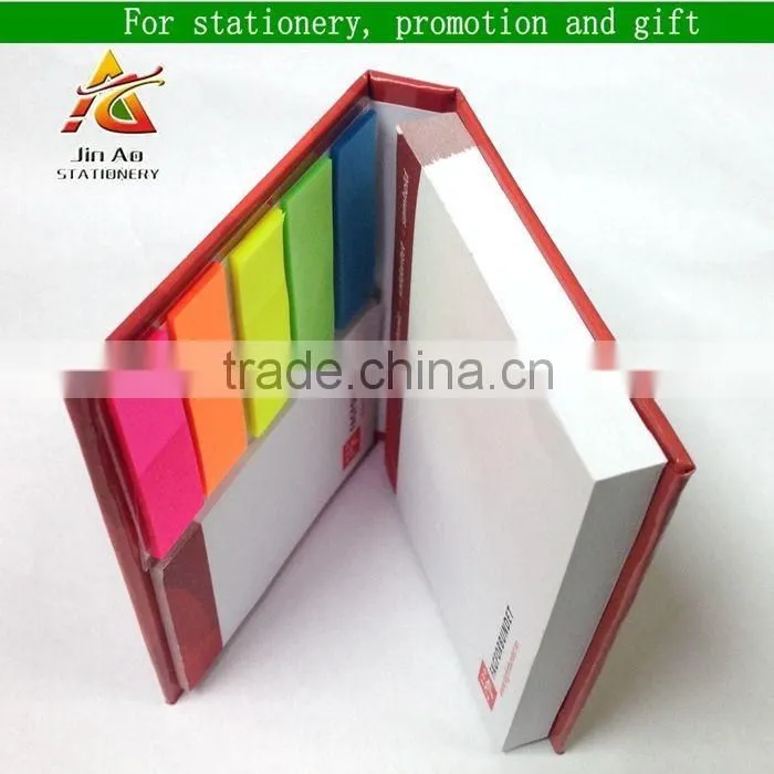 foldable hardcover sticky note pad with colorful PET sticky note