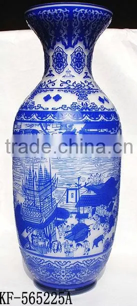 2014 Special 3D-Carved Long-Stem Stained Flower Glass Vase