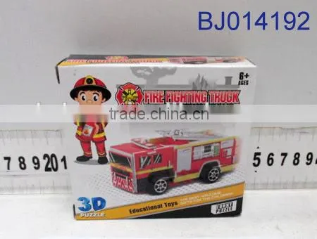 Hot sell plastic DIY assembled toy train funny 3D puzzle pull back toy