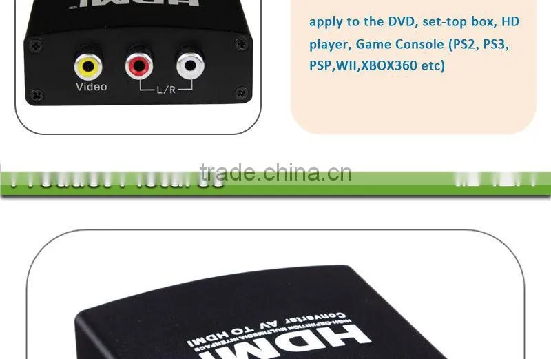 AV/CVBS Composite to HDMI Converter Scaler 1080P
