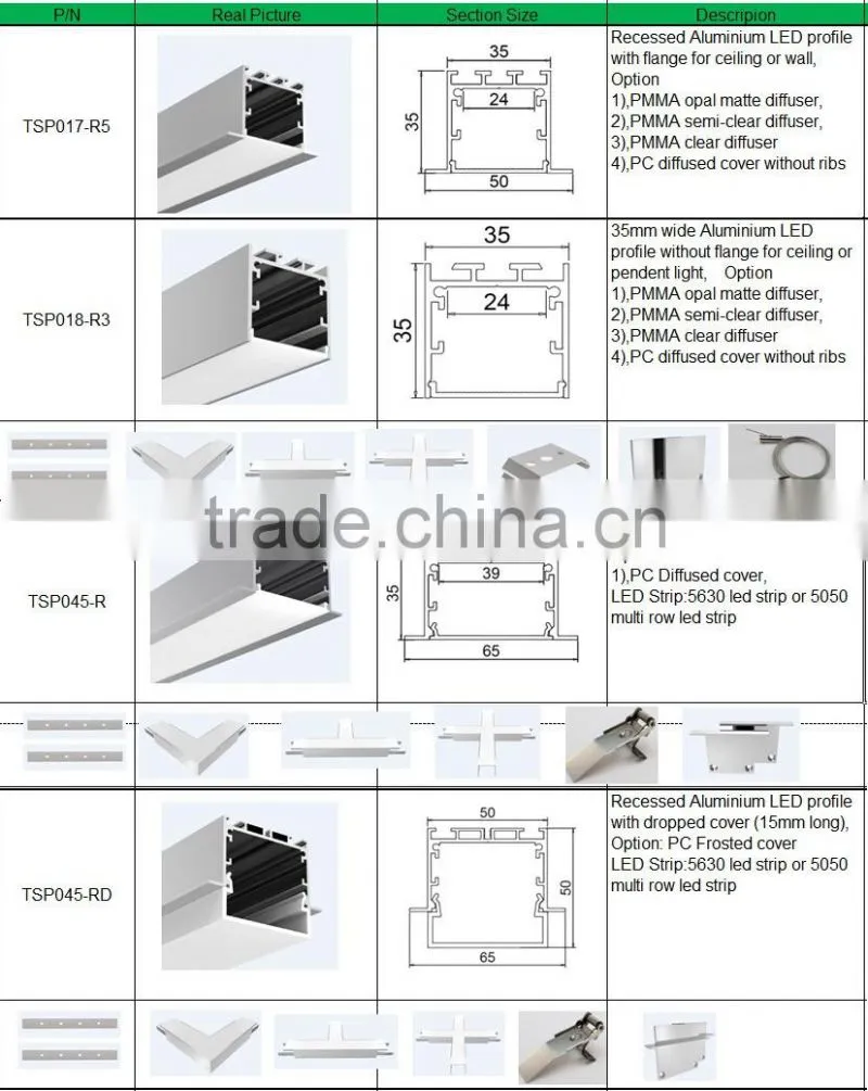 TSP024 Step/Stair led aluminum profile led heatsink aluminum profile for led
