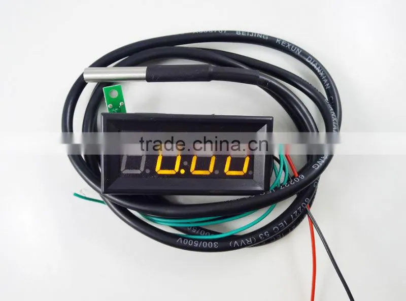 digital Car/Room/Water and DIY ect Time/Voltage/Temp Meter thermometer hygrometer 0.56" Yellow LED
