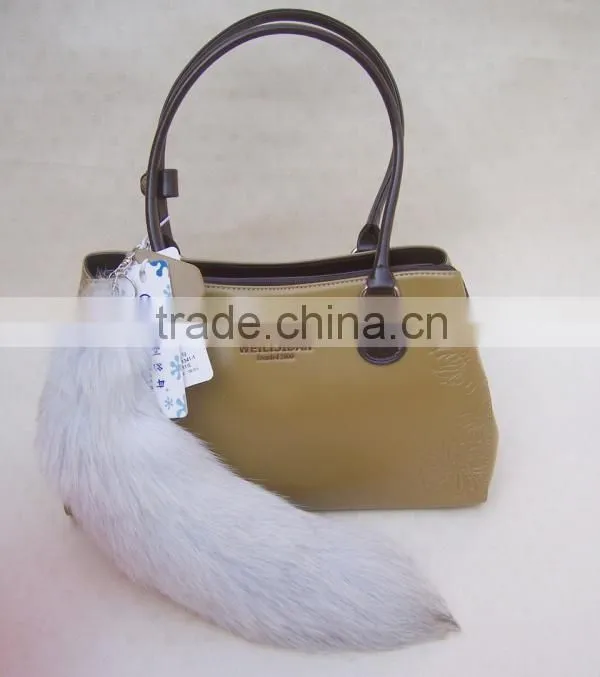 Natural Fox Fur Tail / Dye Color Fox Tail Fur Keychain