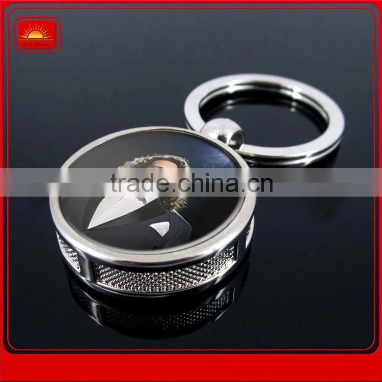 custom blank metal keyring with epoxy sticker logo