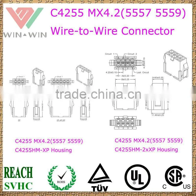 4.2mm Pitch C4255 MX4.2 (5557 5559) Electronic Wire to Wire Connector