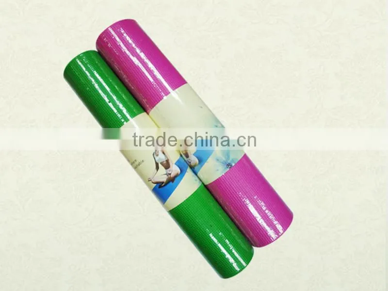 Custom made anti slip PU leather top nature fiber rubber Yoga mat