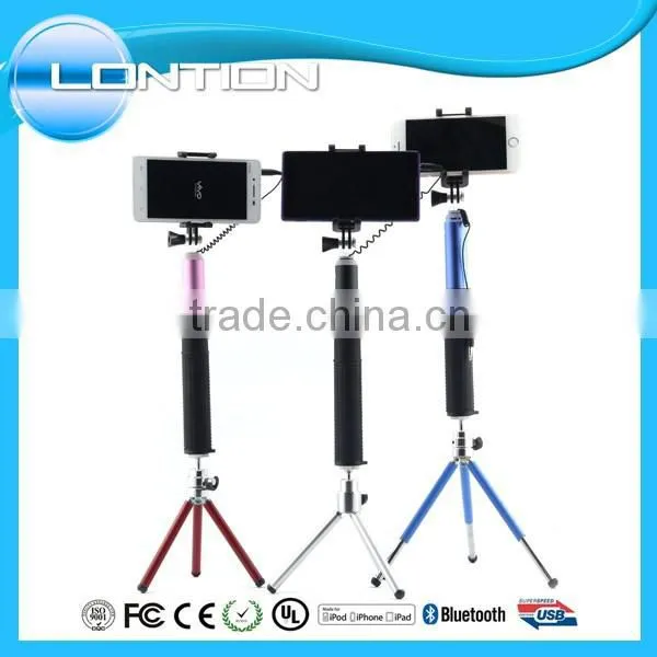 Mini wireless remote shutter for selfie stick on monopod