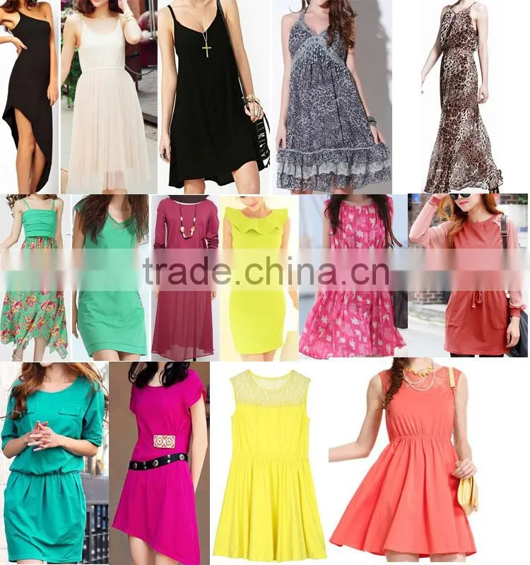 2014 chinese factory garment long sleeve loose women dress