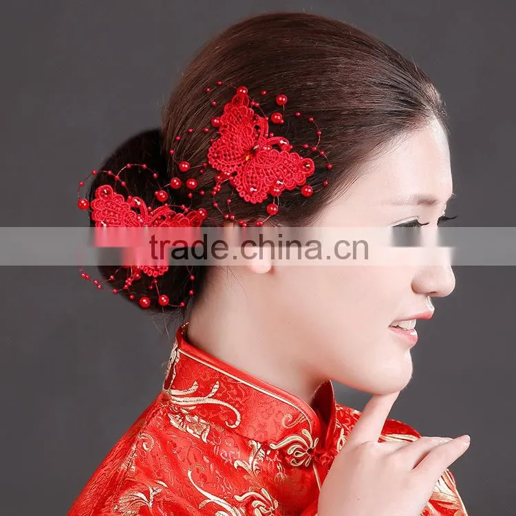 fashion stone hair clips for hair, african butterfly hair clips