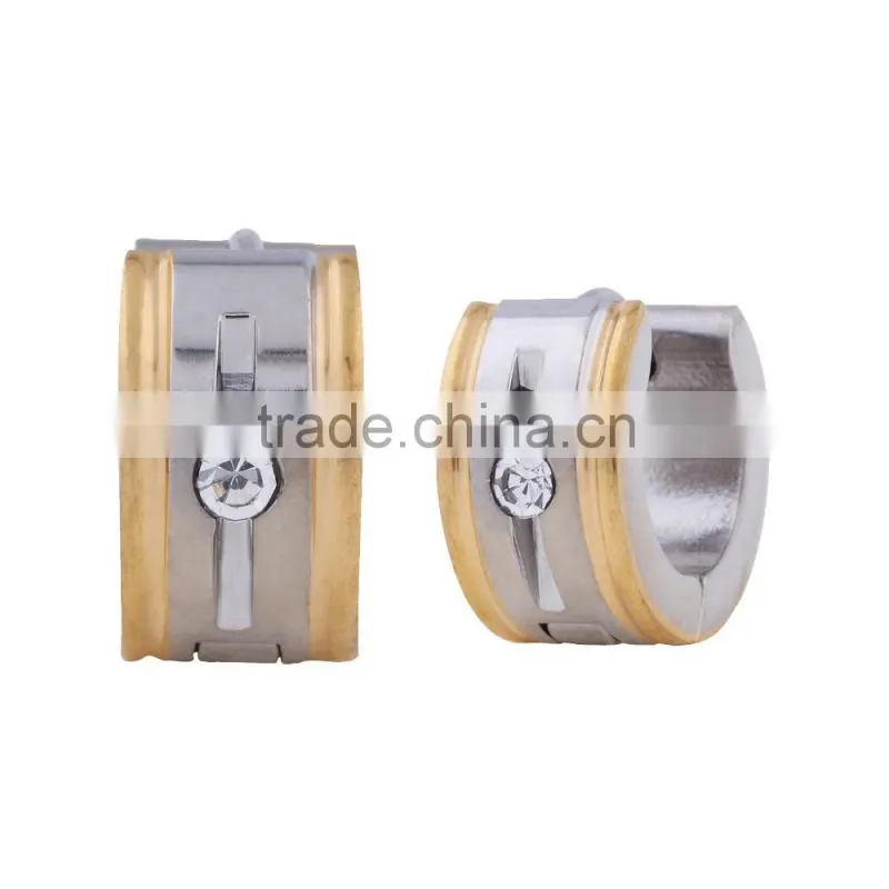 Cheap wholesale Gold plated Stainless steel stud earrings Huggie Hoop Stud Earring