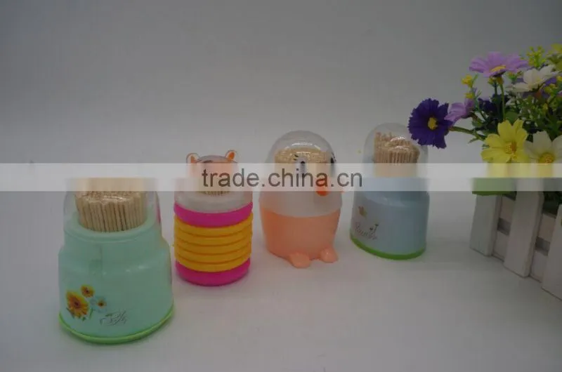 100% natural bamboo toothpick with round holder
