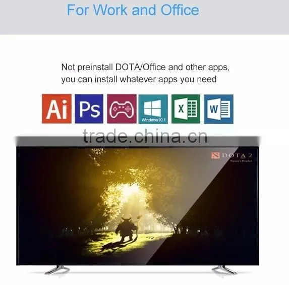 Cloudnetgo Mini PC TV Box Intel Z8300 CherryTrail Quad Core 2GB RAM 32GB ROM compute Box Win 10 OS with Camera