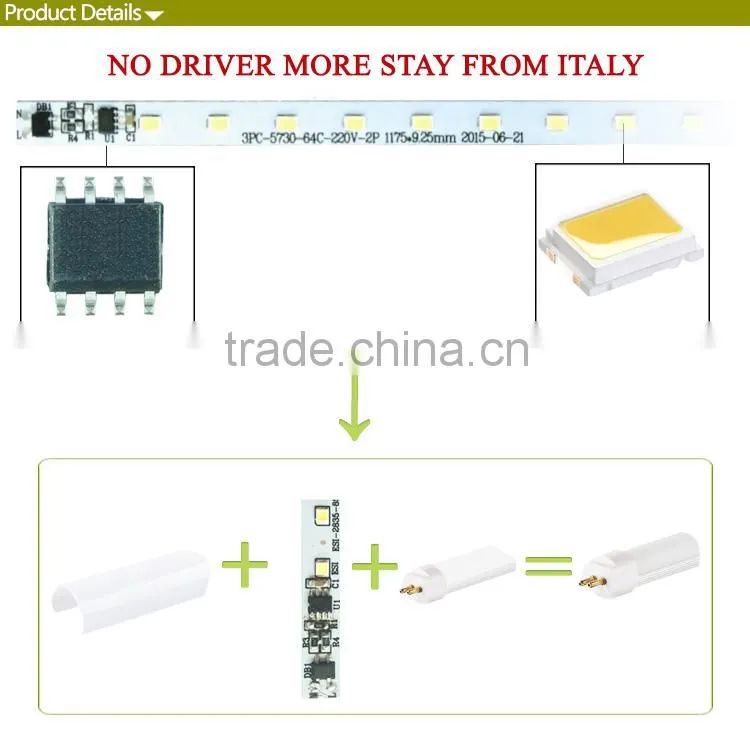 PF>0.95! 16W 18W AC 220V no driver LED PCB Board for led tube light 5730 SMD LED module