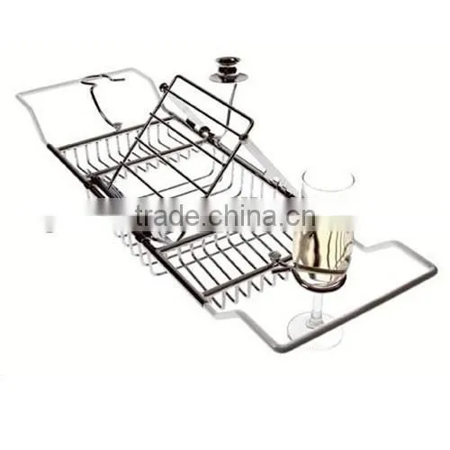 Chrome or Stainless Steel Extandable Bathtub Caddy