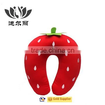 Micro Beads Red Strawberry Travel Neck Rest U Shape Cushion Pillow