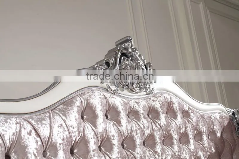 Manufacturer direct supplier Modern elegant France type bedroom furniture Bed Bedside table Wardrobe Dressing table Bench