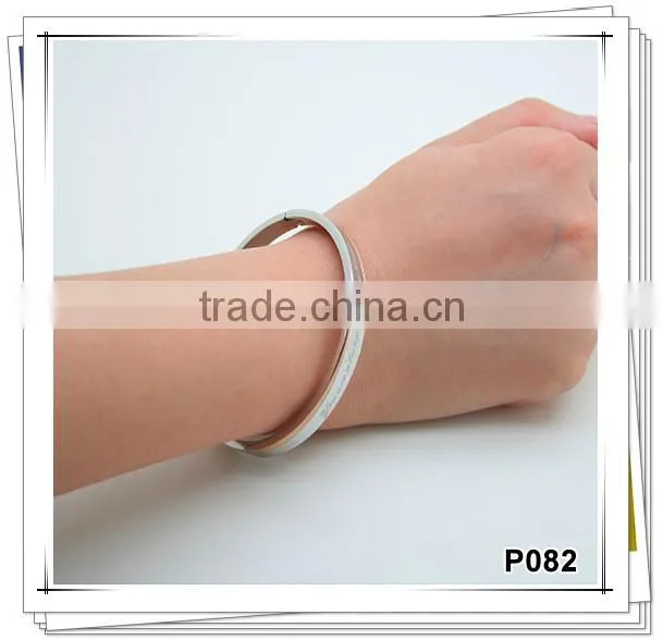 P082 Noproblem bio magnetic tourmaline stainless steel personalized charm crystal bracelet