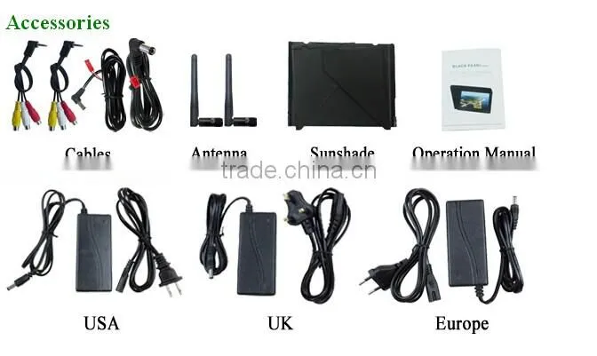 C522 5.8G 7 inch TFT HD FPV LCD Monitor Black Pearl Diversity RX for RC Quadcopter parts