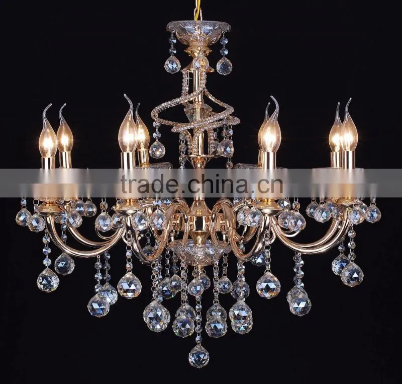 WD-1813-3/5/8/8+4 Zhongshan Factory-outlet LED Candle Bulb Gold Iron Top K9 Crystal Chandelier