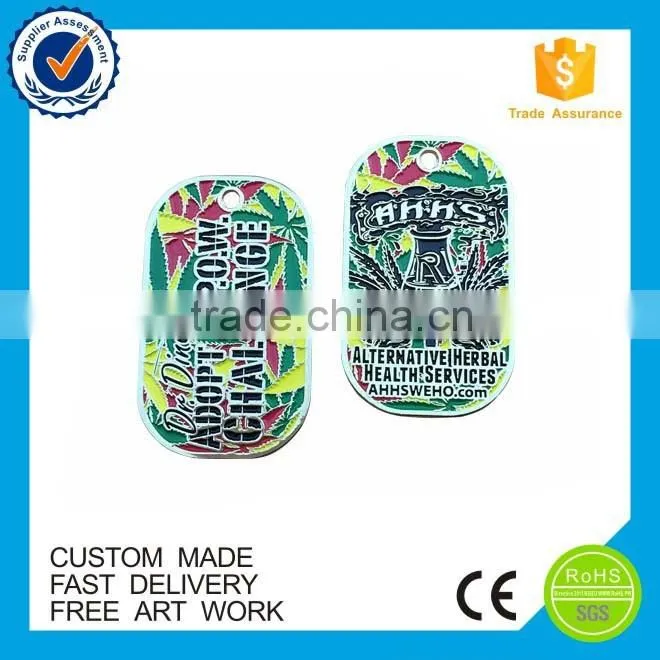 High quality soft emanel zinc alloy tag custom metal military dog tag