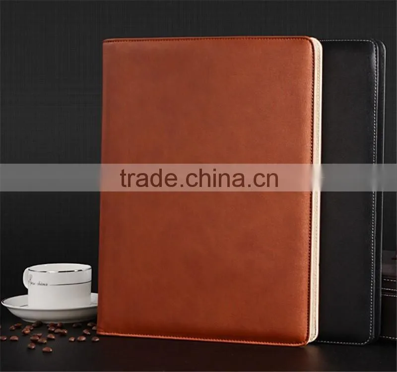 Dongguan factory direct Multi-function file folder with calculator, custom pu leather portfolio with MEMO pad