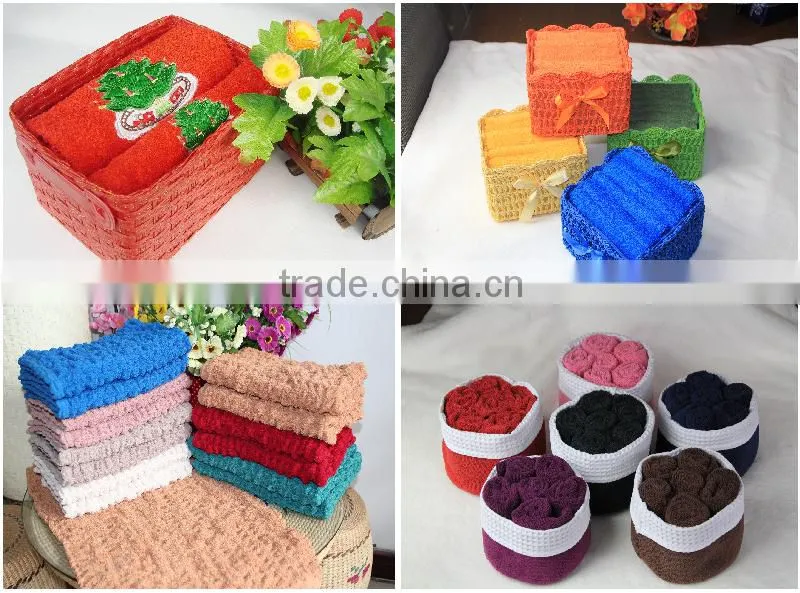 Becautiful creative Embroidery wedding gift towel in heart box