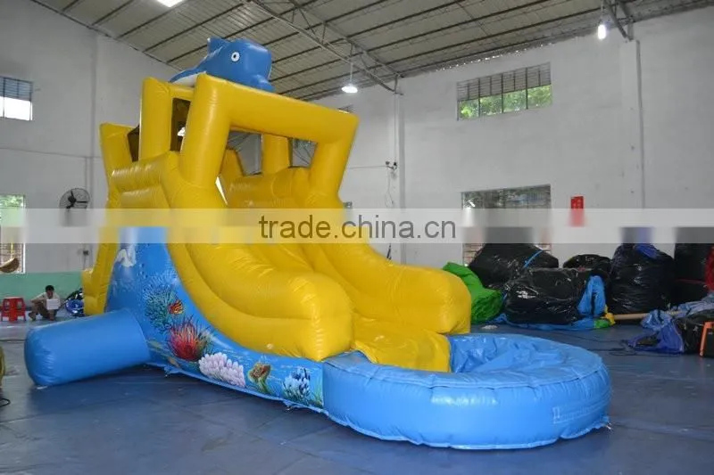 SUNJOY Funny dolphin inflatable house bounce kids water slide