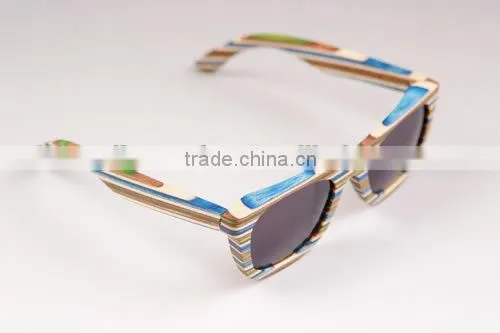 Handmade wood sunglasses skateboard wooden glasses eyewear frames in China high quality custom wood sunglasses