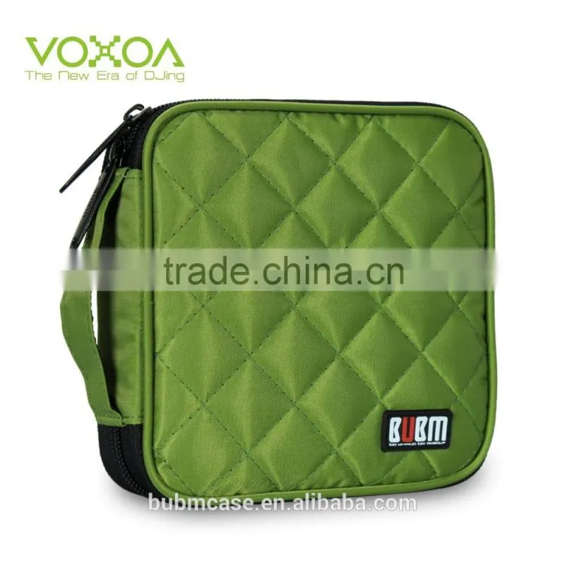 Fashion Green 32 Capacity 230D Space Twill PVC Fabric DVD Case CD Holder personalized cd case dvd case