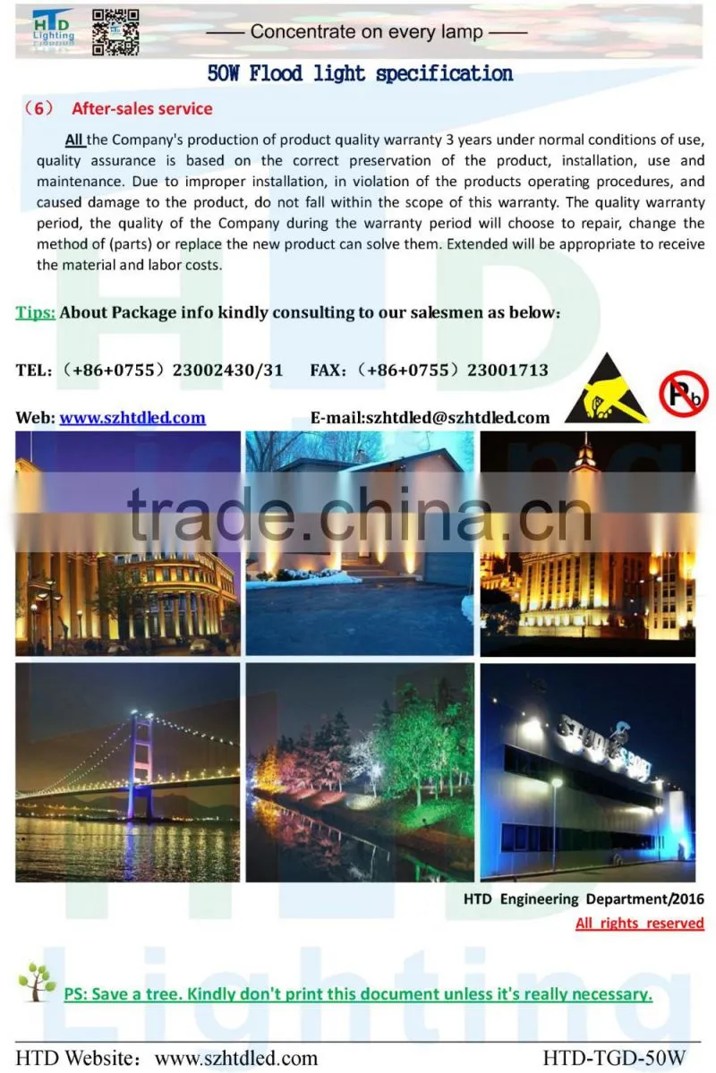LED Flood light 50W CE EMC IP65