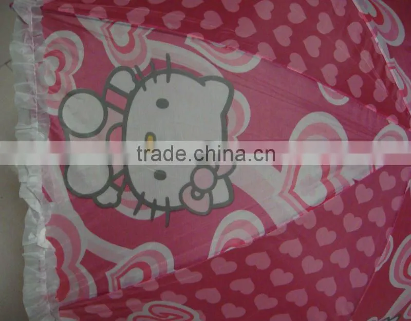 19" flower brim cartoon design kid umbrella with whistle