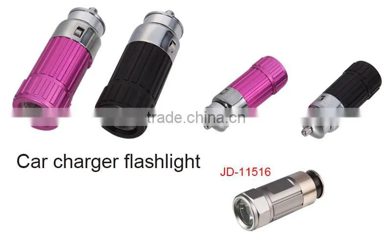 12V rechargeable car flashlight Plugs into car socket directly for charging mini flashlight