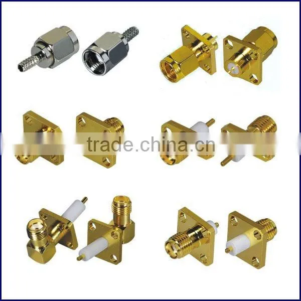 Gold plated SMA male to SMA female rf coax adapter
