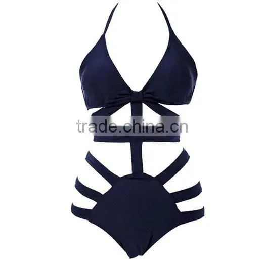 pure color conjoined sexy hot female bathing swimsuit